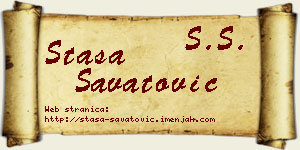 Staša Savatović vizit kartica